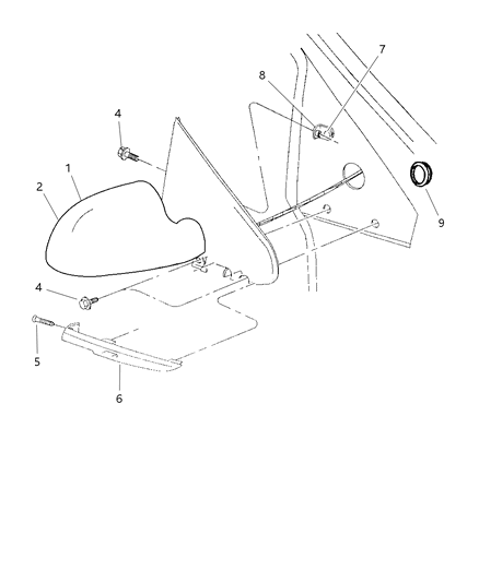 1999 Dodge Caravan  Door Mirror Diagram for 4675571AB