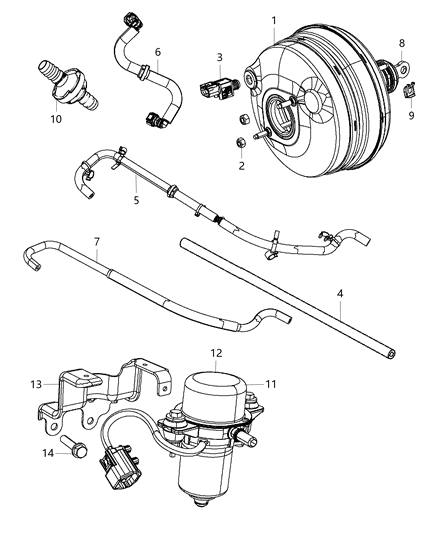 2014 Dodge Charger  Valve-Brake Booster Check Diagram for 68053596AA