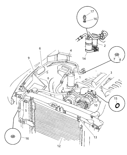 1998 Dodge Ram 2500  O Ring-Low Pressure CUTOUT Switch Diagram for 4728705