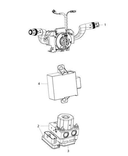 2018 Ram ProMaster 1500  Anti-Lock Brake System Module Diagram for 68349811AA