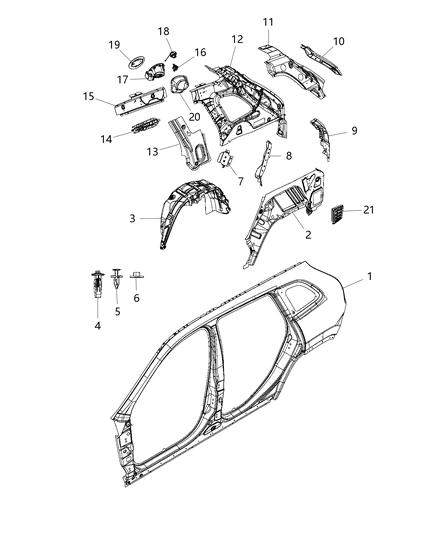 2016 Jeep Cherokee  Door-Fuel Fill Diagram for 68102574AA