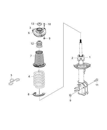 2020 Jeep Compass  Suspension Jounce Bumper Diagram for 68254422AA