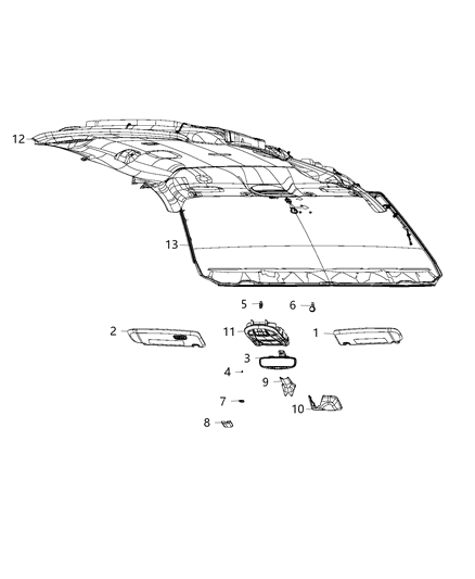 2020 Chrysler Pacifica  Cover-Mirror Diagram for 55112861AB