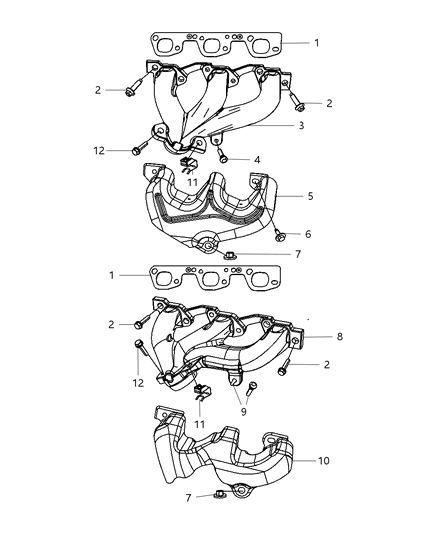 2007 Jeep Wrangler  Shield-Exhaust Manifold Diagram for 4666037AA
