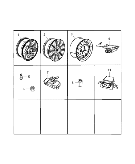 2009 Chrysler Aspen  Steel Wheel Rim Diagram for 52113234AA