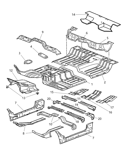 2006 Dodge Ram 2500  SILENCER-Floor Diagram for 55277266AA