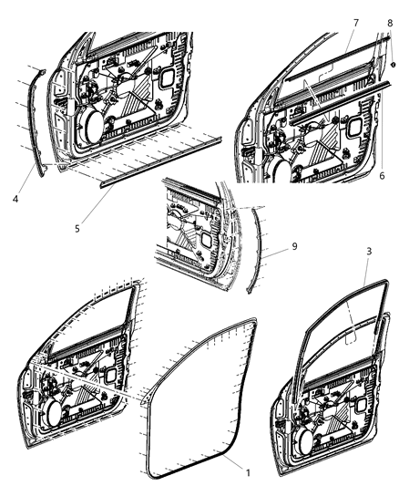 2020 Ram 1500  Front Door Mounted Diagram for 55112356AG