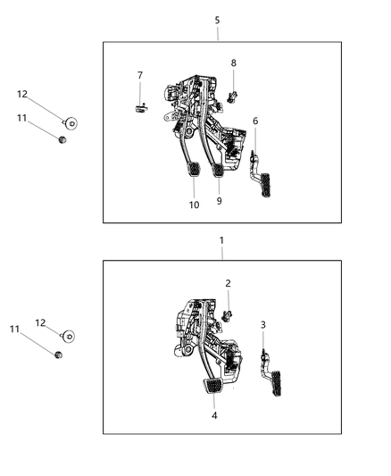 2018 Jeep Wrangler  Pedal-Non Adjustable Diagram for 4581890AG
