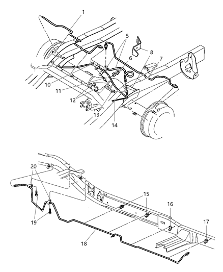 2003 Dodge Dakota  Line-Fuel Line Diagram for 52102809AA