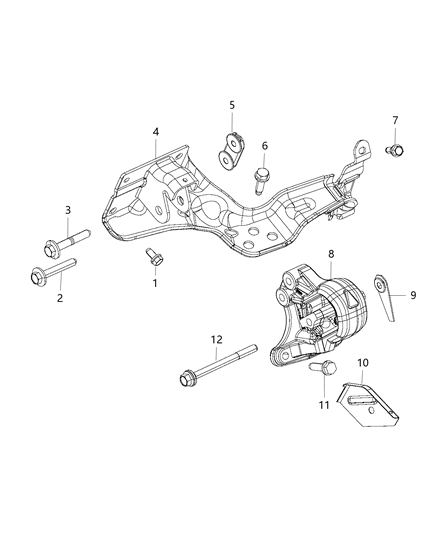 2020 Ram 1500  INSULATOR-Engine Mount Diagram for 68248787AD