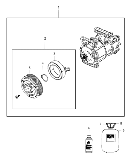 2021 Jeep Compass  COMPRESSO-Air Conditioning Diagram for 68284438AA