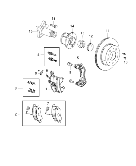 2014 Ram ProMaster 3500  Cap-Hub Nut Diagram for 68095794AA
