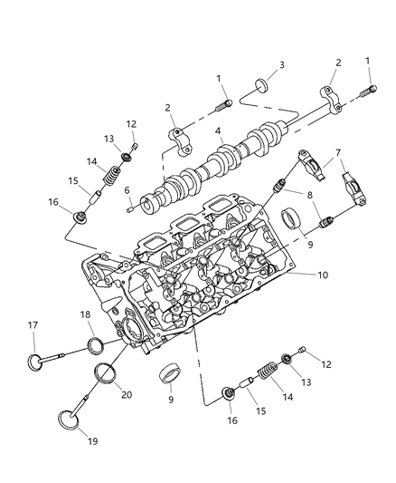 2003 Dodge Ram 1500  Head-Cylinder Diagram for R5637022