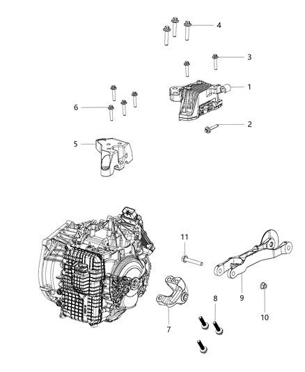 2021 Jeep Cherokee Bracket-Engine Mount Diagram for 68353710AC