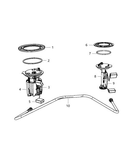 2010 Jeep Compass  Fuel Tank Sender Diagram for 5183203AA