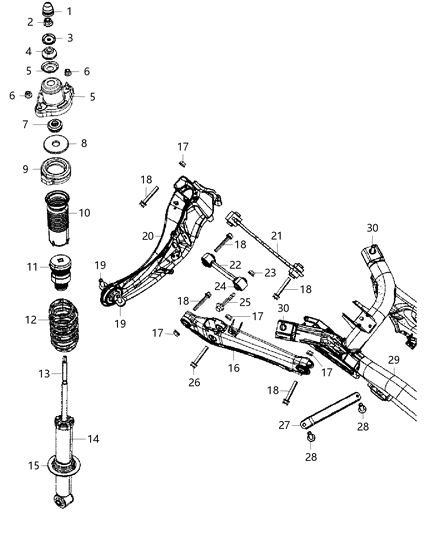 2017 Jeep Compass  STRUT-Suspension Diagram for 2AMST022AA