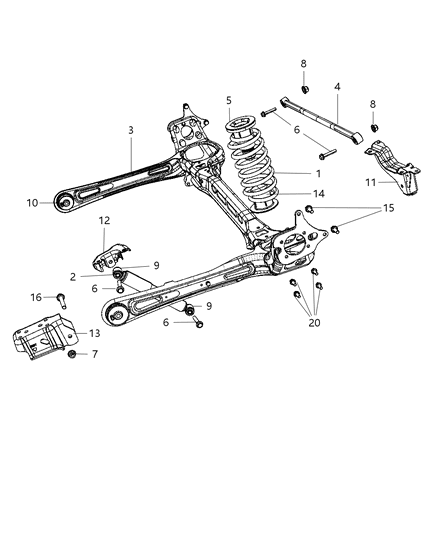 2009 Dodge Grand Caravan  Bracket-Shock ABSORBER Diagram for 4721663AA