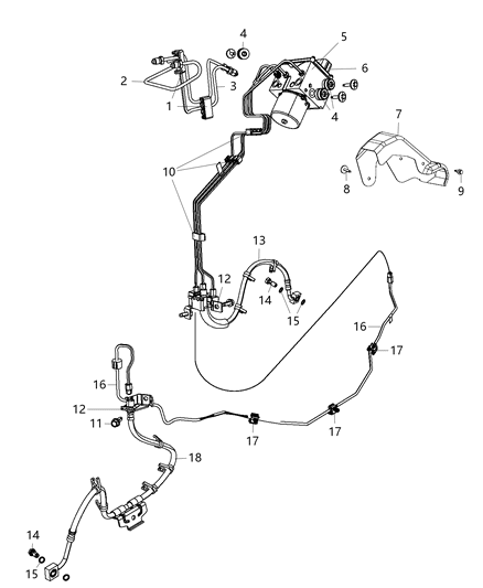 2020 Ram 3500  Clip-Brake Tube Diagram for 68265793AA