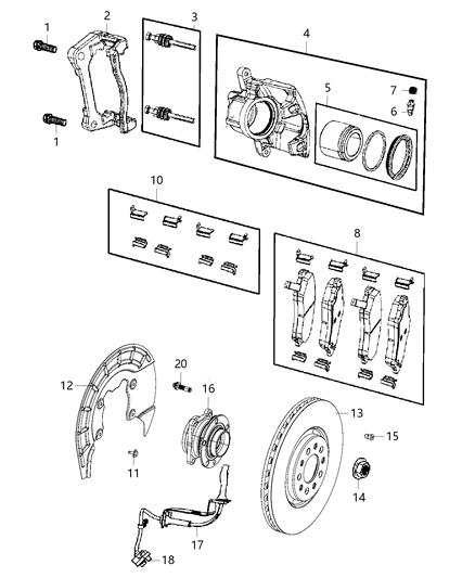 2021 Jeep Cherokee  Sensor-Wheel Speed Diagram for 68217205AC