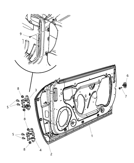 2016 Dodge Challenger  Panel-Door Outer Repair Diagram for 68059712AE