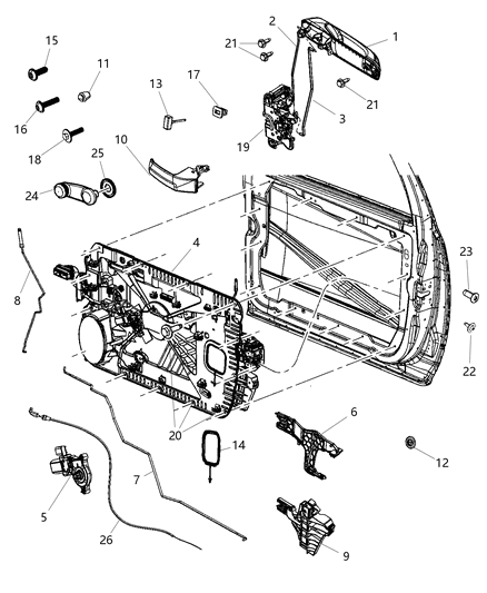 2020 Ram 2500  Handle-Door Interior Diagram for 68044818AB