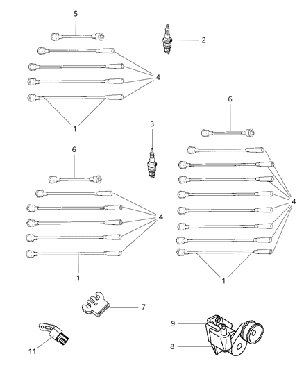 2000 Dodge Dakota  Ignition Coil Compatible Diagram for 56028138AB