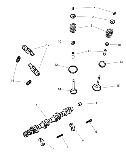 2003 Jeep Grand Cherokee  Spring-Valve Diagram for 53021795AA