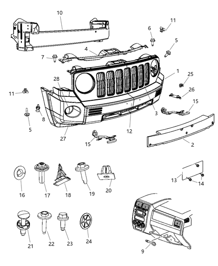 2007 Jeep Patriot  Pin-FASCIA Diagram for 4806334AA
