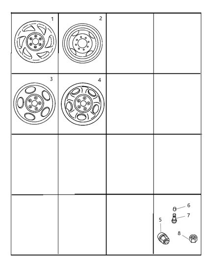 1999 Dodge Ram Wagon  Stem-Wheel Valve Diagram for 52057949AB