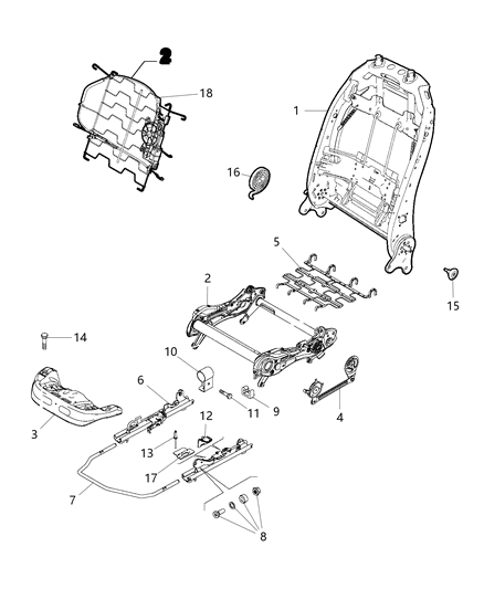 2016 Jeep Renegade  Track-Seat ADJUSTER Diagram for 68270857AA