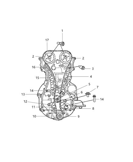 2008 Dodge Caliber  Chain-Balance Shaft Diagram for 5047139AA