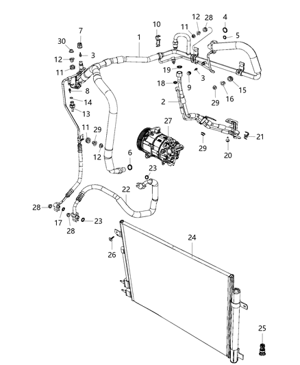 2019 Chrysler Pacifica  Line-A/C Discharge Diagram for 68227756AC