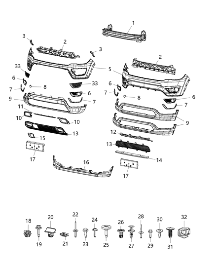 2019 Jeep Compass  APPLIQUE-FASCIA Diagram for 5SY65TZZAB