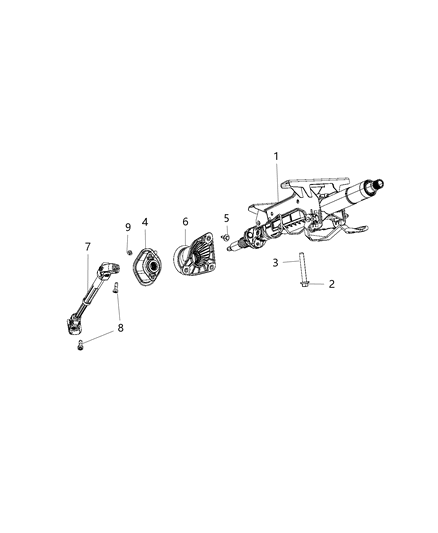 2021 Dodge Durango  Bearing-Steering Intermediate Shaft Diagram for 55057324AC