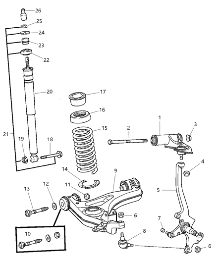 2005 Chrysler Crossfire  STRUT-Suspension Diagram for 5096749AA