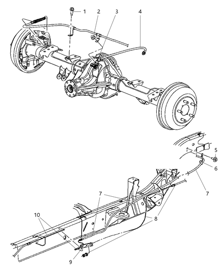 2006 Dodge Dakota  Cable-Parking Brake Diagram for 52013236AE