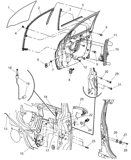 2006 Chrysler PT Cruiser  Glass-Front Door Diagram for 4724561AA