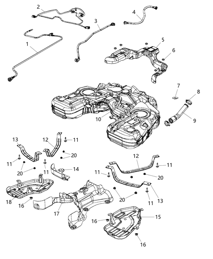 2021 Jeep Grand Cherokee  Hose-Fuel Vapor Diagram for 68156250AA