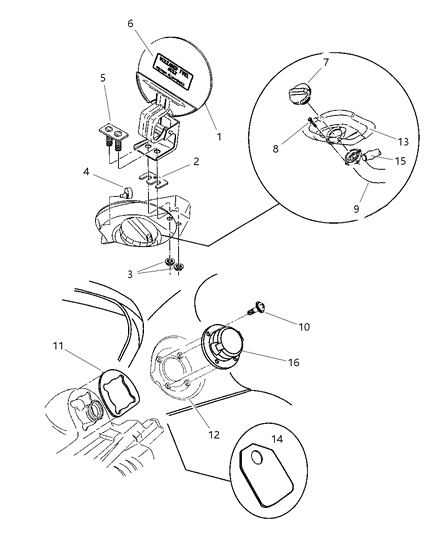 2000 Dodge Viper  Shield-Fuel Filler Door Diagram for 4763476
