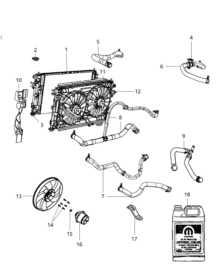 2010 Chrysler Sebring  Hose-Radiator Inlet Diagram for 5058293AE