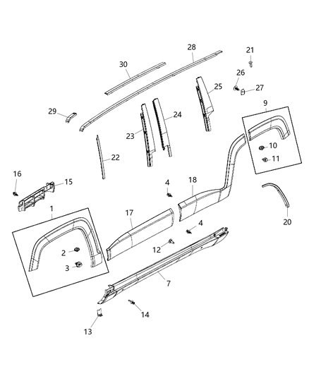 2016 Jeep Renegade  RETAINER-Push On Diagram for 68202176AA