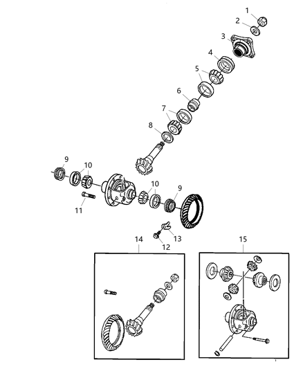 2015 Ram 3500  Flange-Pinion Diagram for 68283954AA