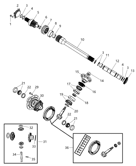 2010 Dodge Ram 1500  Gear Kit-Ring And PINION Diagram for 5015873AB