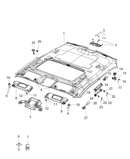 2019 Dodge Challenger  Block-Assist Strap Diagram for 68048879AA
