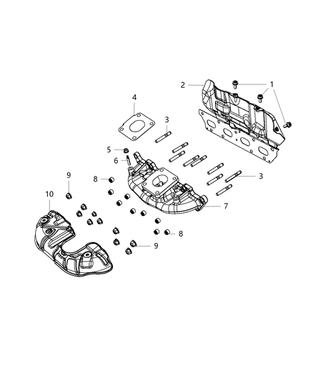 2015 Jeep Renegade  Exhaust Manifold Diagram for 68212059AA