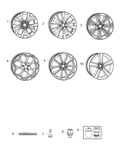 2015 Chrysler 300  Molar Rims Diagram for 5PQ12JXYAA