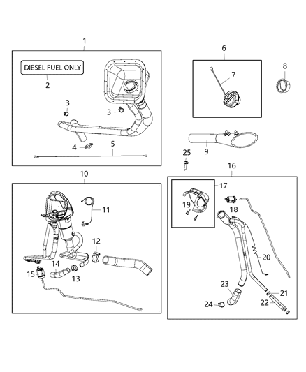 2014 Ram 3500  Cap-Fuel Filler Diagram for 68109840AA