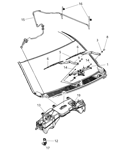 2007 Dodge Nitro  WIPER Arm-Front WIPER Diagram for 68003936AA