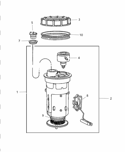 1999 Dodge Ram 3500  Fuel Pump/Level Unit Module Kit Diagram for 4897668AD