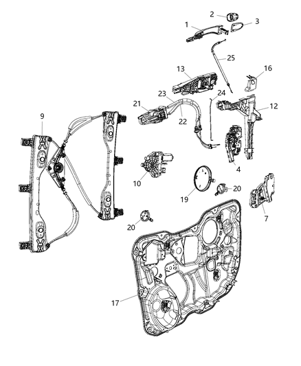 2014 Jeep Cherokee  Handle-Exterior Door Diagram for 1SZ26AXRAC